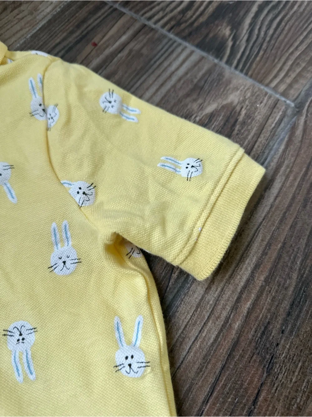 Old Navy Yellow Polo with White Bunny Motif